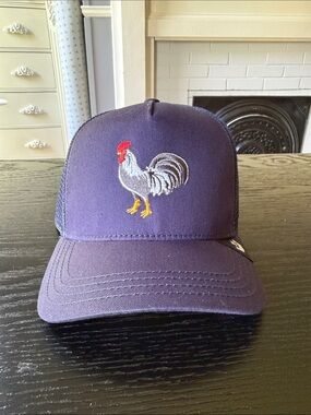 Goorin Bros Navy Trucker Hat with Rooster Patch